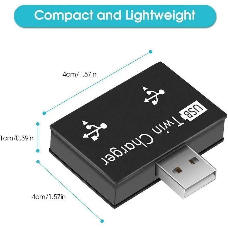 1 шт. USB-разветвитель 2.0, 1 штекер на 2 гнезда, USB-хаб, адаптер-конвертер для телефона, ноутбука, ПК, компьютерные аксессуары для зарядки