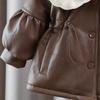 Fashion Girls' Velvet-Lined Leather Jacket - Stylish and Warm for Autumn/Winter