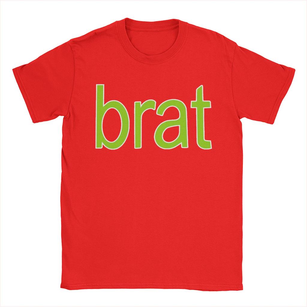 Charli XCX Brat Album T-Shirt for Men Humorous Pure Cotton Tees O Neck Short Sleeve T Shirt Printing Tops