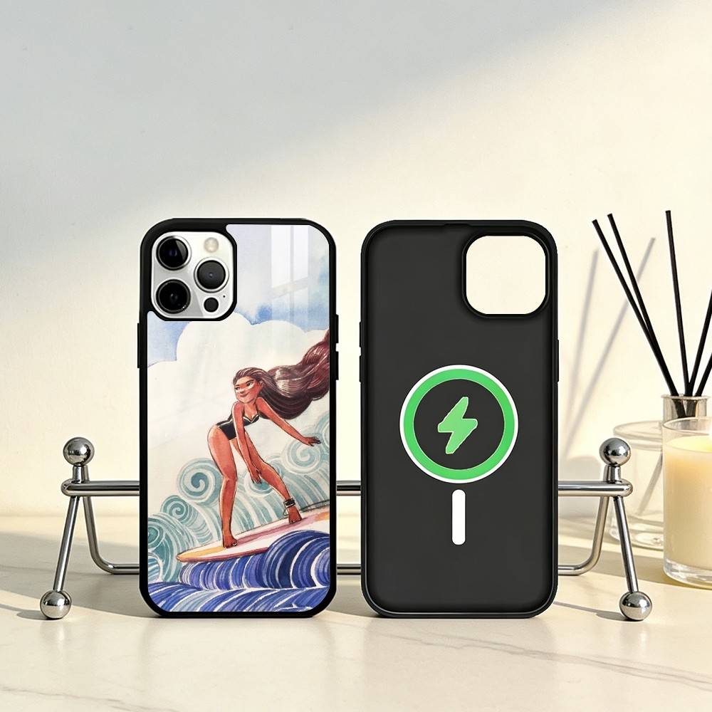 Surfboard Surfing Art Surf Girl Phone Case For iPhone17,16,15,14,13,12,11 Plus,Pro Max Magnetic For Magsafe Wireless Charging