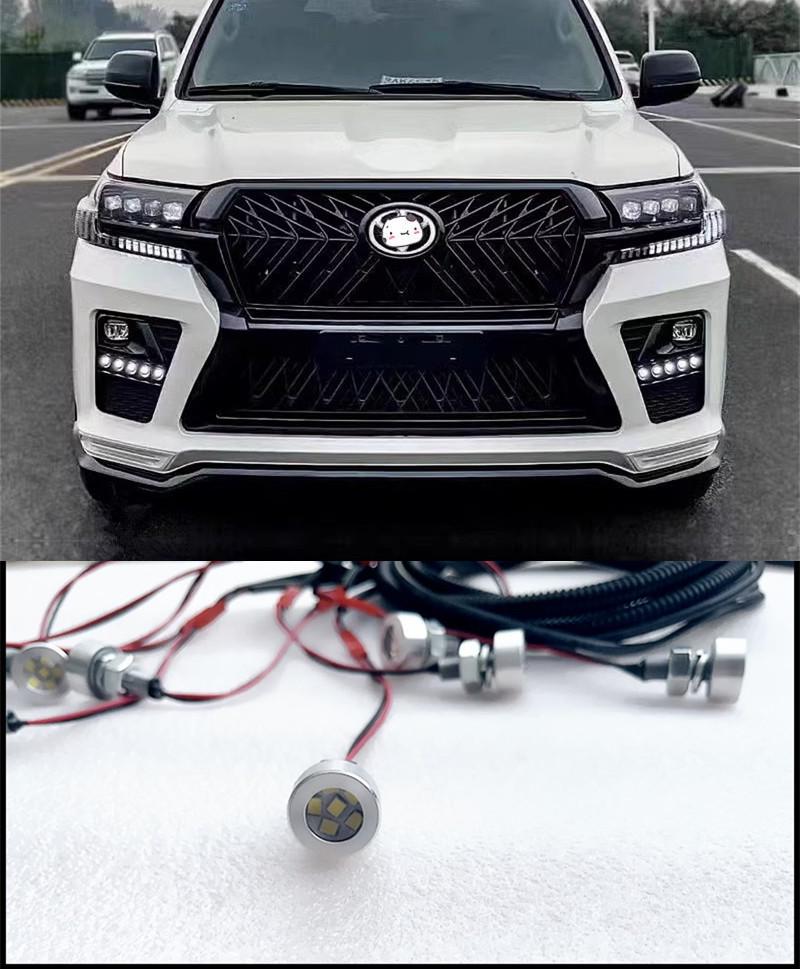 Передний бампер Toyota Land Cruiser Black Warrior 2012-2022 с 8 светодиодными дневными ходовыми огнями