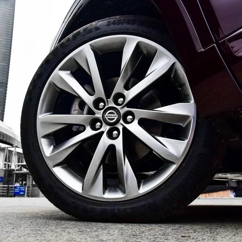 4pcs 56mm Car Wheel Center Decal Hub Sticker For Nissan X-trail Qashqai Note Juke Leaf Sentra Patrol Car Styling