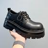 Thick-soled Heightening Shoes Derby Shoes Men's New Matte High-end Men's Casual Black British Style Small Leather Shoes