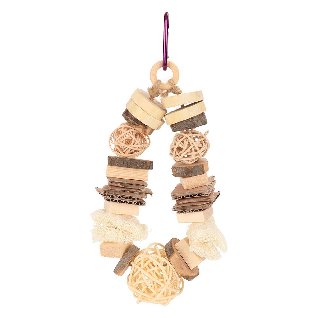 Игрушки для жевания попугаев Забавные деревянные ротанговые шарики Люфа Картон Подвесные игрушки для жевания и кусания птиц для