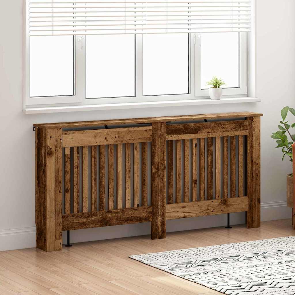 Radiator Cover Vintage Wood Look 172 x 19 x 81.5 cm Engineered Wood
