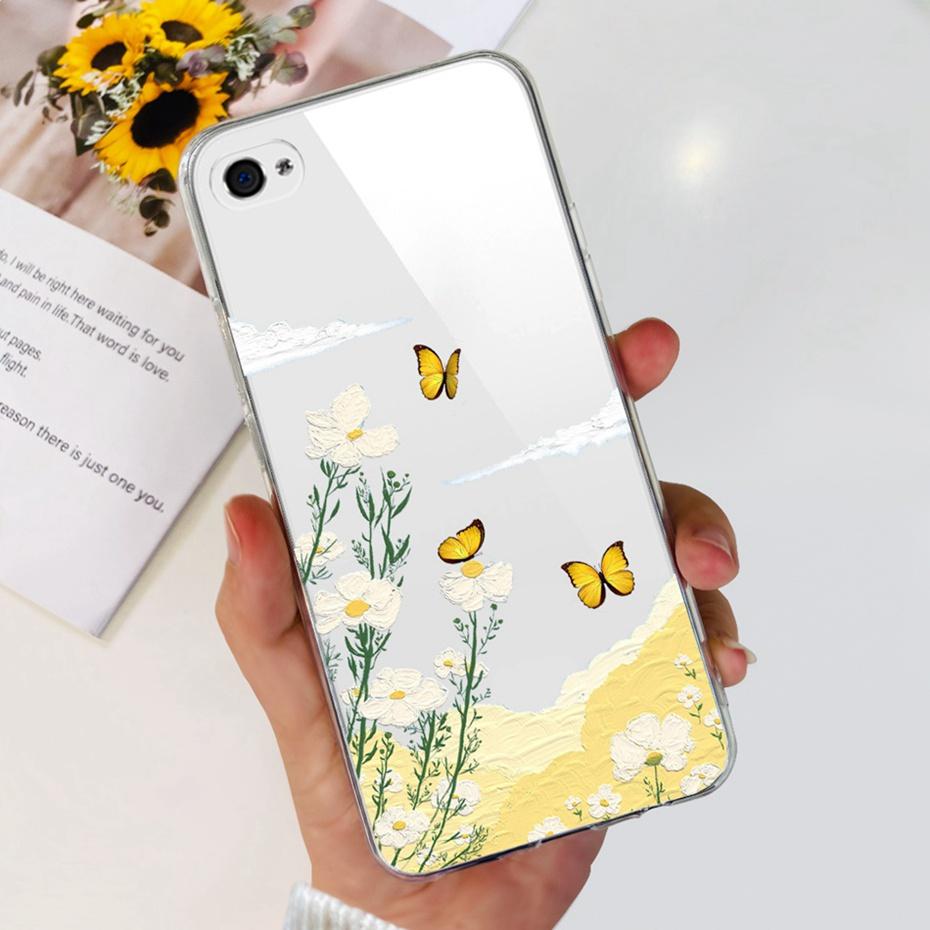 Чехол для iPhone 4 4s Милый Кот Динозавр Рисунок Задняя Крышка Для iPhone4 iPhone4s Мягкий Силикон Прозрачный ТПУ Чехлы для Телефона