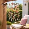 Tranquil Outdoor Decor Bird Wind Chimes, Decorative Hanging Pendants, Acrylic Garden Ornament Window Hangings for Porch Patio Decorations Bird-shaped