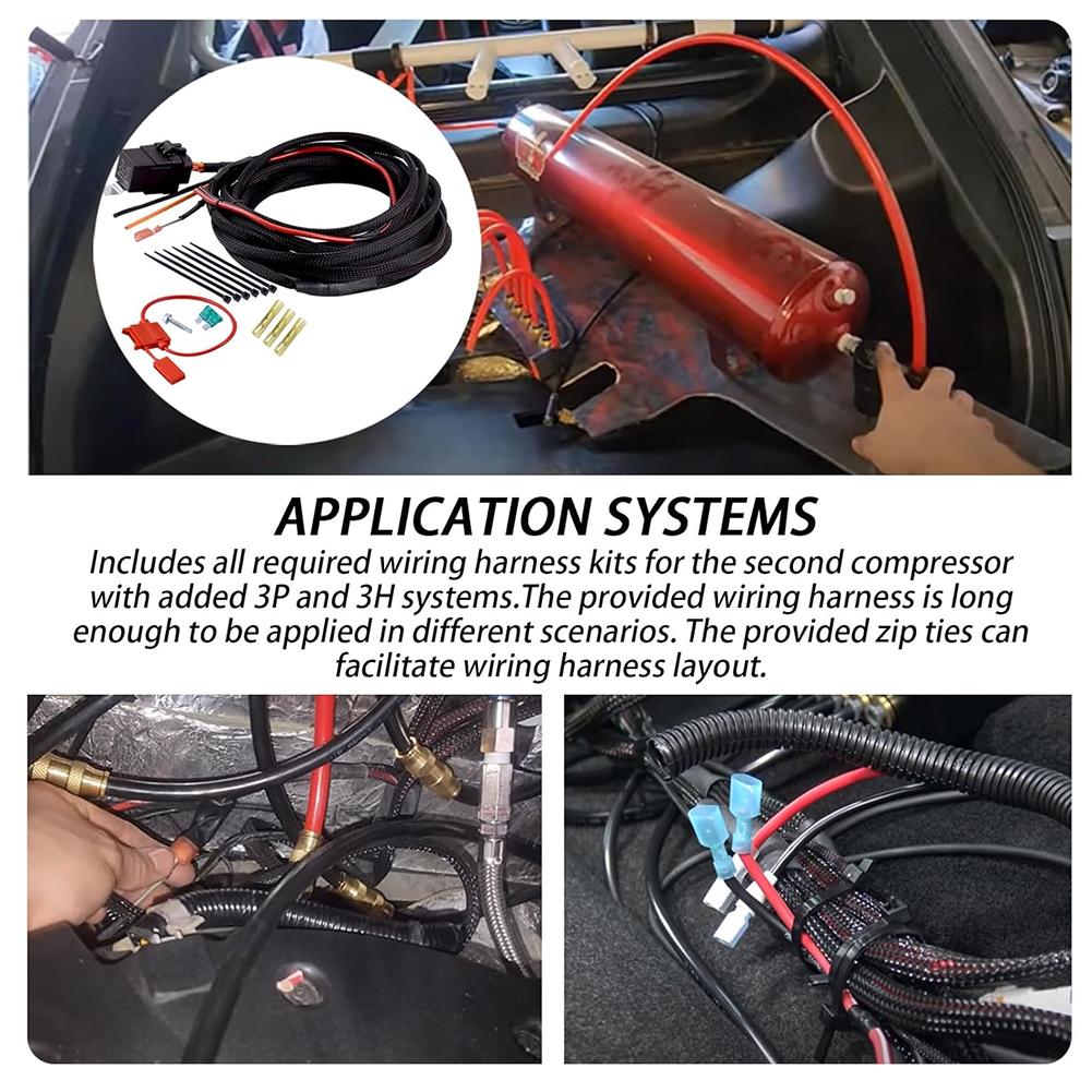 3H/3P Second Compressor Wiring Harness Replace 27703 for Air Lift System Wiring