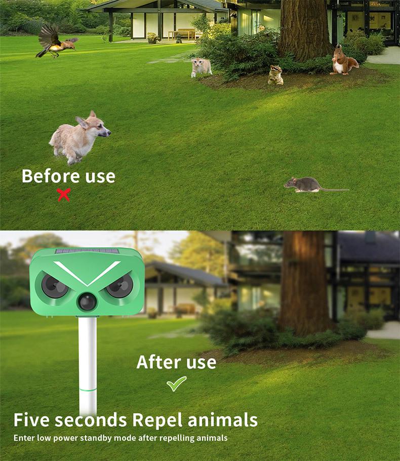 High-Power Outdoor Ultrasonic Solar Animal and Bird Repeller