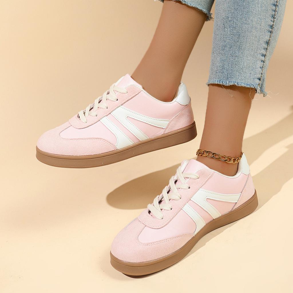 Fashion Microfiber Upper Rubber Sole Adult Ladies Footwear Casual Women Shoes Early Spring New Style Versatile Design White Sneakers