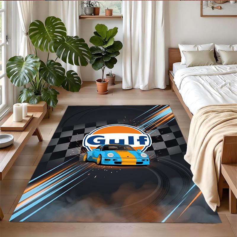 Gulf Print Crystal Velvet Plush Rug Wear?Resistant Anti?Slip Floor Mat For Indoor Household Decoration