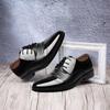 Fashion Leather Shoes Men's 2024 New Youth Pointed Toe Bright Business Dress Shoes Lace Up To Work Office Work Men's Shoes