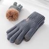 Gloves Men'S Warm Winter Fingers Couple Student Writing Dew Fingers Autumn Knitting Wool Flip