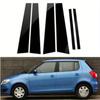 6pcs Car Window Pillar Posts Cover B C Column Stickers Side Door Panel Trim Decor Glossy Black Fit For Skoda Fabia 2007-2014