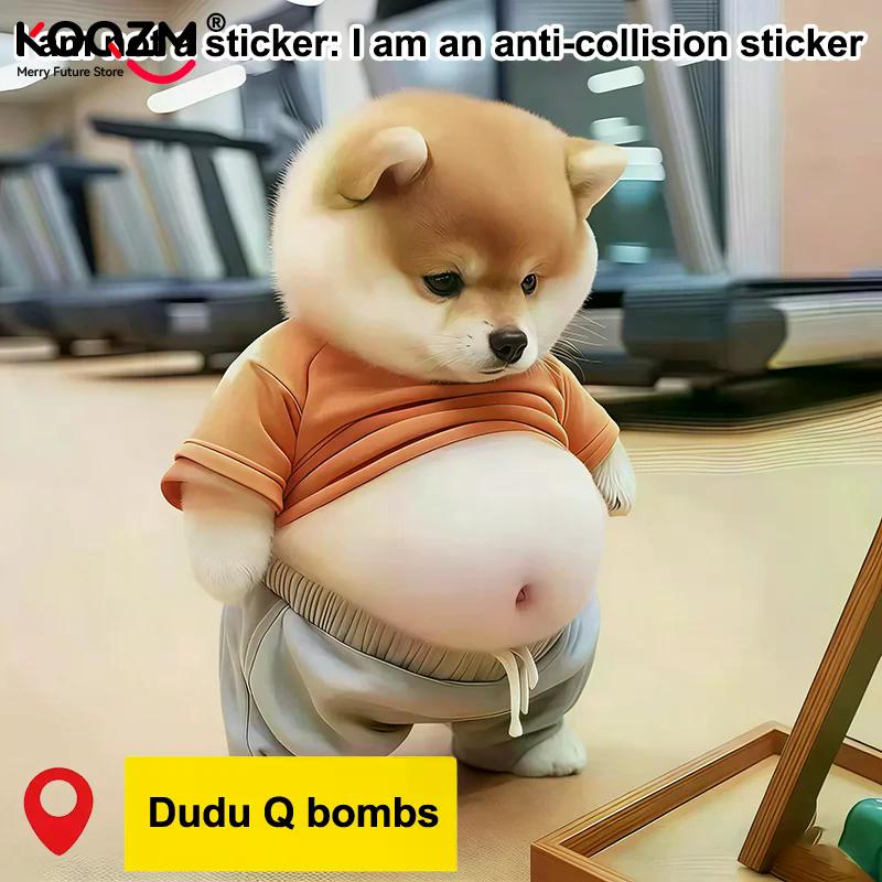 1/5 шт. 3D Милый щенок Наклейка Сжимаемая наклейка Сиба-ину Украшение для холодильника и стены Силиконовая самоклеящаяся наклейка