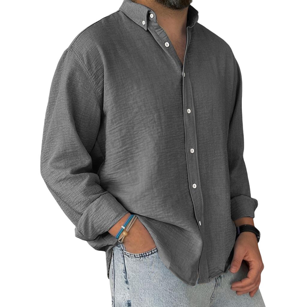 Men's Loose Classic Lapel Multi-pocket Industrial Work Shirt Top