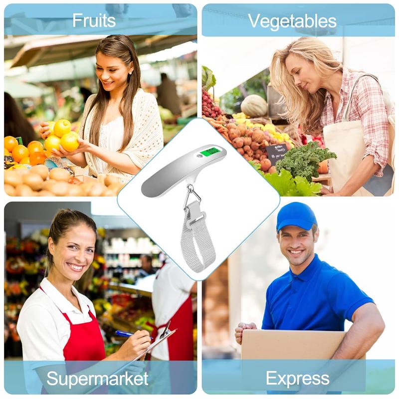 Luggage Scale Portable Travel LCD Digital Hanging Baggage Scale 50kg/110lbs Electronic Scale Weight Balance Suitcase Weight Tool