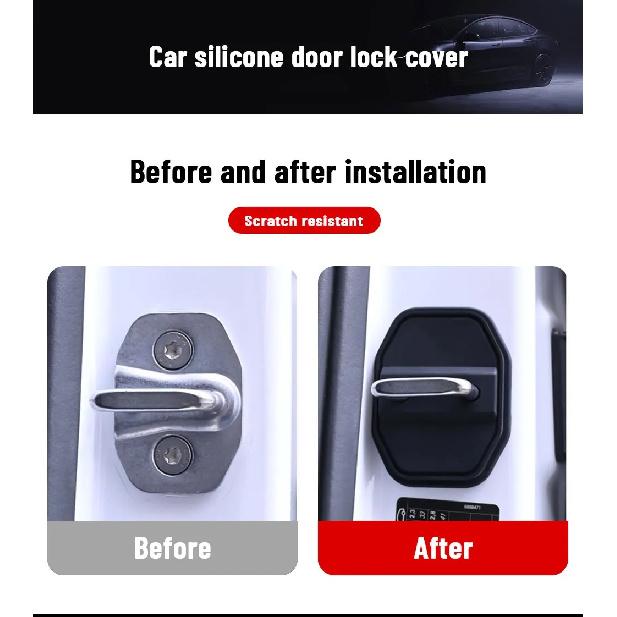 Car Door Mute Damping Cushion Silicone Door Lock Buckle Door Anti-collision Protective Cover For BMW X1 F48 F49 2016-2021