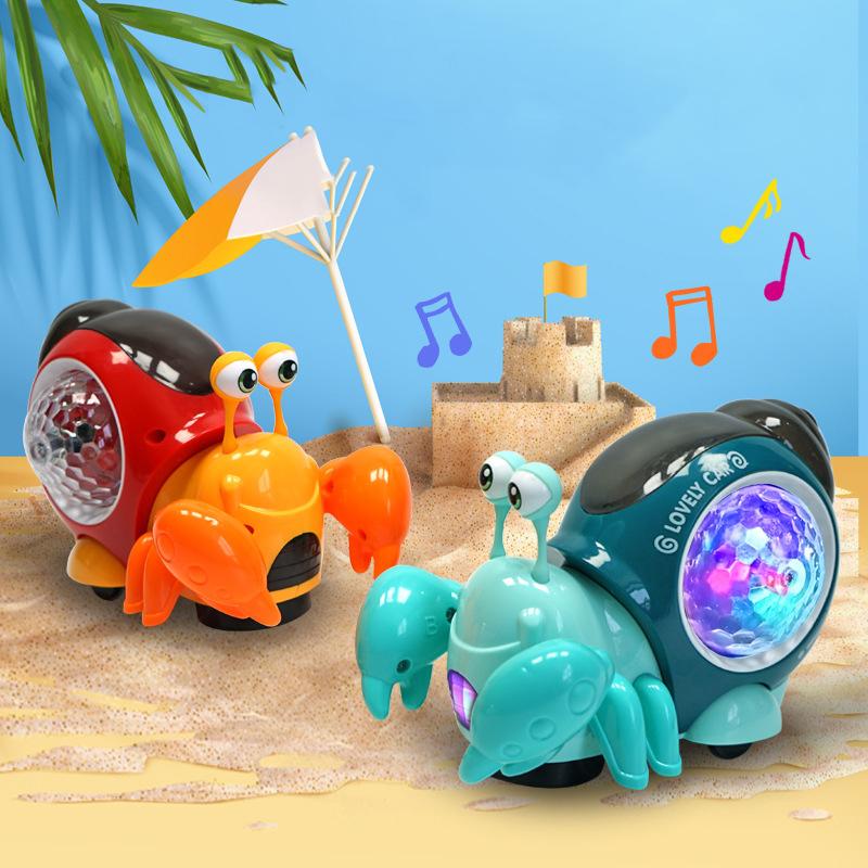 Crawling Crab Baby Toy Walking Tummy Time Dancing Early Educational Interactive Musical Light Toys Toddler For Kids Gifts