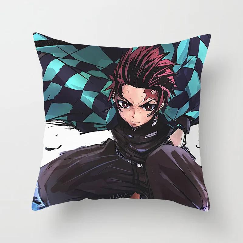 45 * 45 см Аниме Клинок, рассекающий демонов Kimetsu No Yaiba Печатная наволочка Детская спальня Гостиная Домашний декор Наволочки Наволочка