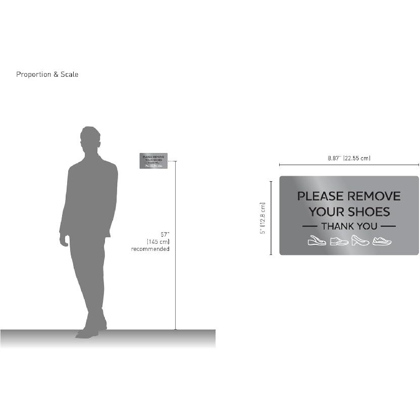 Kubik Letters Please Remove Your Shoes Sign – Kindly Take Off No Shoes Sign for House and Front Door - Stainless Steel 304 - Raised Letters and