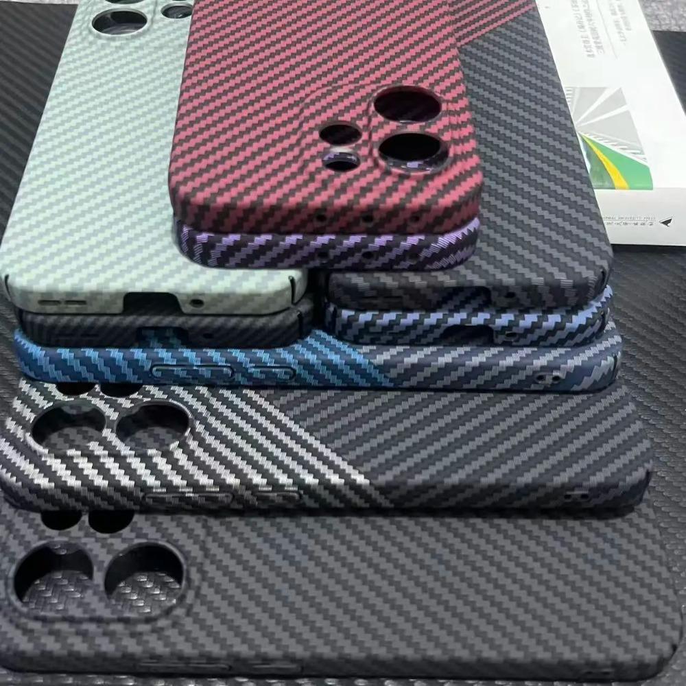 Ультратонкий чехол для телефона с матовым рисунком из углеродного волокна для OPPO Reno 15 15 Pro, Бизнес-чехол из жесткого ПК, Устойчивый к отпечаткам пальцев, Бампер