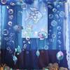 2Pcs Hanging Banner Ocean Themed Party Round Sequins Backdrop Board Decor Sea Bubble Curtain Birthday Wedding Party Supplies