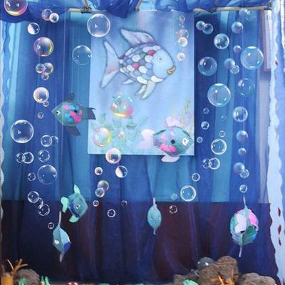2 шт. подвесной баннер для вечеринки в океанском стиле с круглыми блестками, декоративная доска с морскими пузырями, занавеска для дня рождения, свадьбы, вечеринки, принадлежности