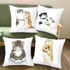 Bedroom Pillowcase Sofa Car Decoration Pillow Cat  Cute Cartoon  Cushion Cover