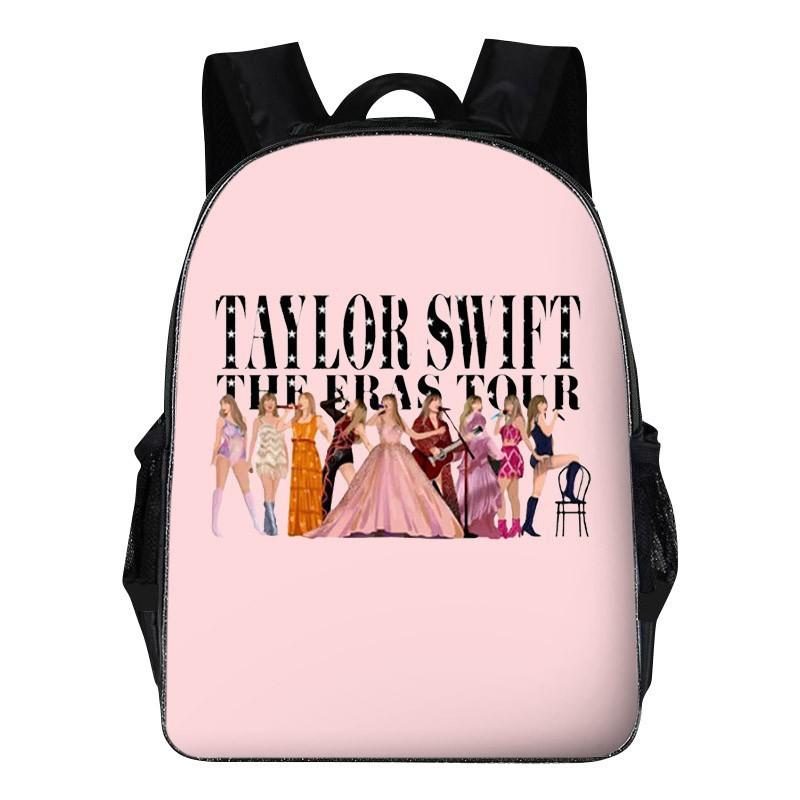 Taylor Swift Themed Kids School Backpack Set Elementary Students Oxford Fabric Breathable Lightweight With Padded Straps
