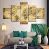 Modern HD Printed Wall Art Frame Canvas Pictures 5 Pieces World Map Painting Poster Home Decor For Living Room