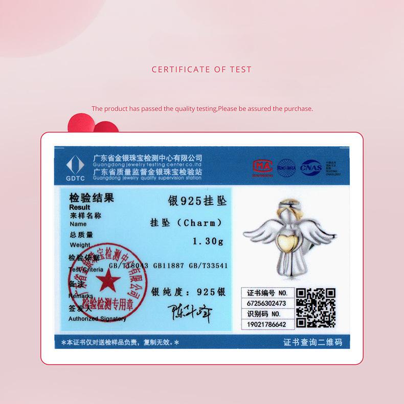 S925 Sterling Silver Plated Real Gold Angel Guardian Beaded Personalized Diy Bracelet Accessories