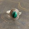 925 Sterling Silver Gemstone Ring, Malachite Ring, Handmade Jewelry, Gift For Her, Bohemian Ring, Statement Ring