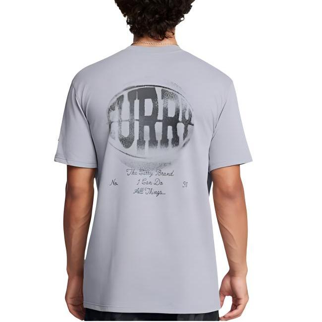 Under Armour Футболка с круглым вырезом Curry Verbiage Graphic Print, мужские топы, цвет сталь 1387110-035