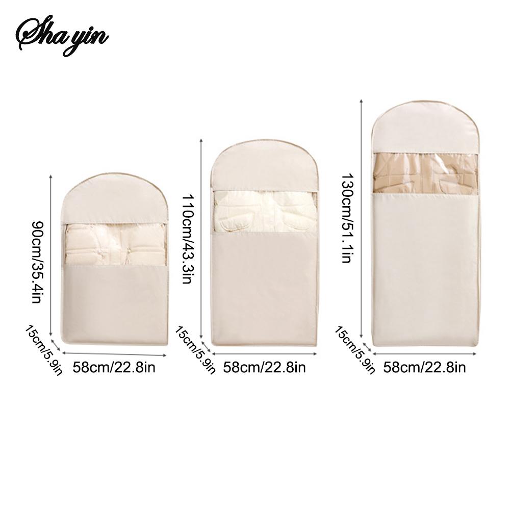 Visible Compression Hanging Bag for down Jacket - Dust Cover Clothes Storage Wardrobe Organizer for Household