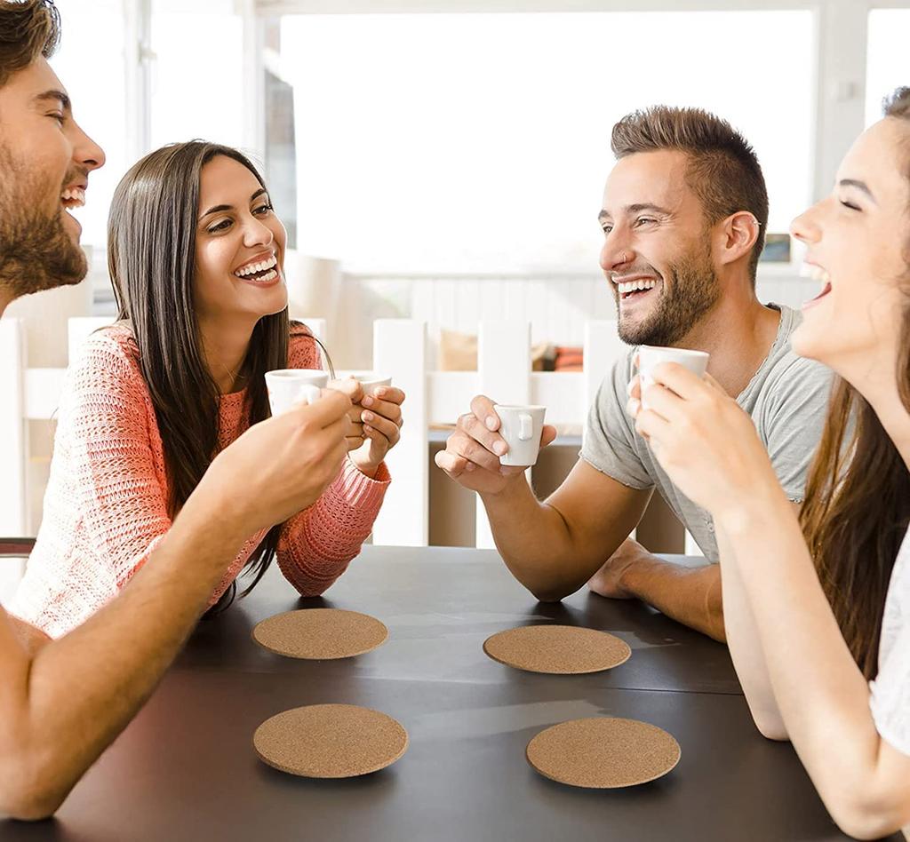 Stylish Cork Inches Diameter Inches Pack of Heat Cork Coasters for Cork Coasters for Coffee Tables with Rounded Warm Gifts for Home Large for