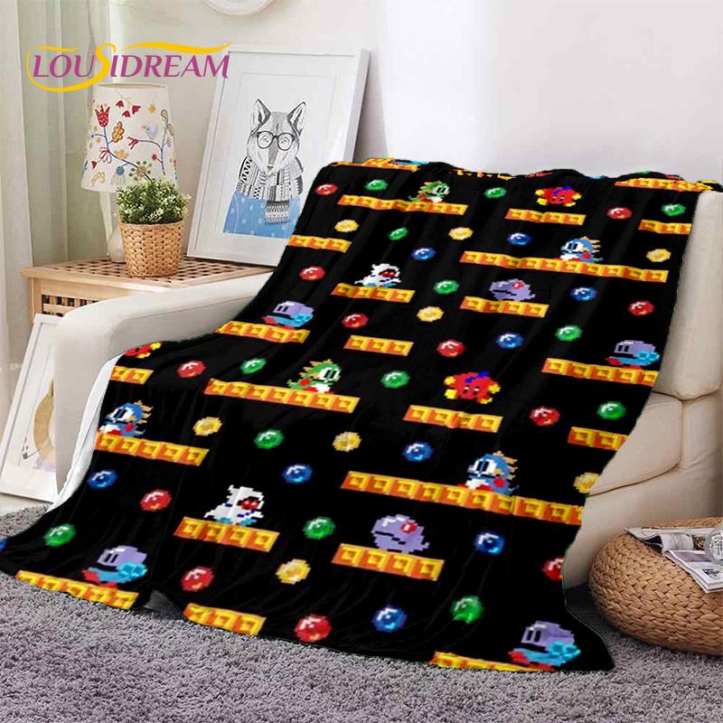 Мультяшное Bubble Bobble Puzzle Bobble Ретро-игра Мягкие одеяла, Плед Удобное одеяло для пикника Кроватей Дома Спальни Детей