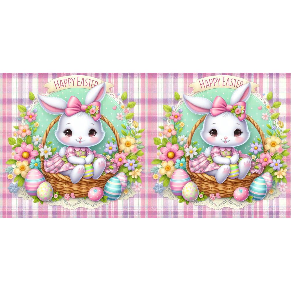 5D DIY полная круглая алмазная картина пасхальный кролик яйцо цветок поделка 30x30см