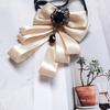 Fabric Bowtie Crystal Neck Decoration Brooch Accessories Collar Flower  Women Accessories