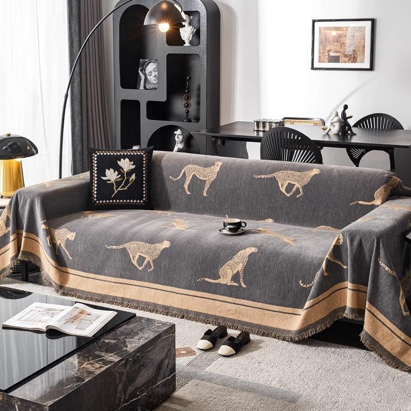 Modern Light Luxury High-end Black Sofa Cover 2025 New Four-season Universal Non-slip and Anti-cat Scratch Full Cover Towel