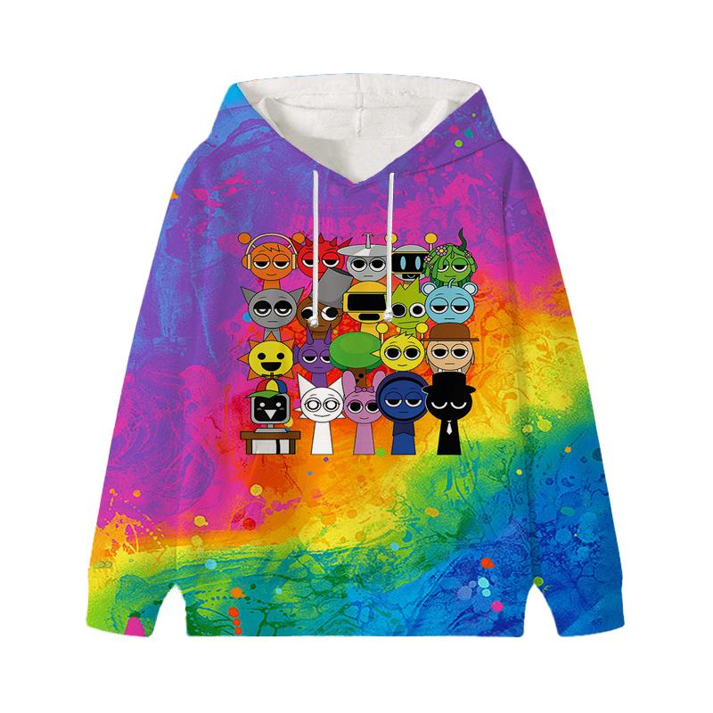 Sprunki Incredibox Hoodie Cartoon Game Children's Cute Children Autumn Sweatshirt Manga Clothes Kid Girl Boy Top Hoody Hoodies