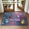 Crystal Velvet Square Rug Custom NameAmong Us Pattern Non Slip Home Floor Decor Rug