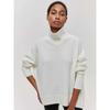 Autumn and Winter Loose Semi High Neck Solid Color Women's Sweaters