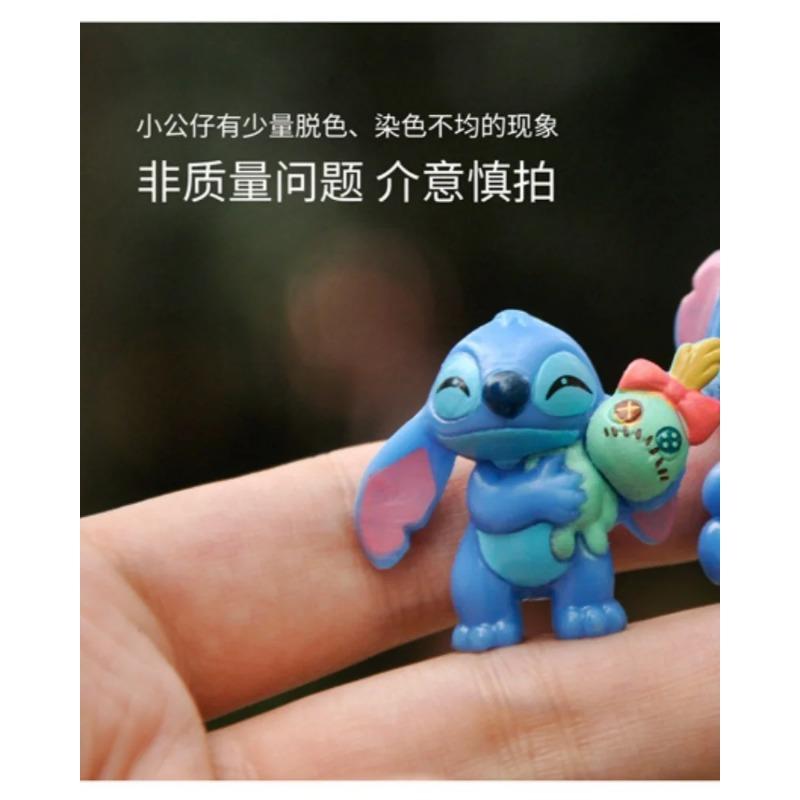 MINISO 6 шт. Лило и Стич Мультяшная Милая Фигурка Модель Коллекция Аниме Настольное Украшение Украшение для Торта на День Рождения Детские Игрушки Подарки