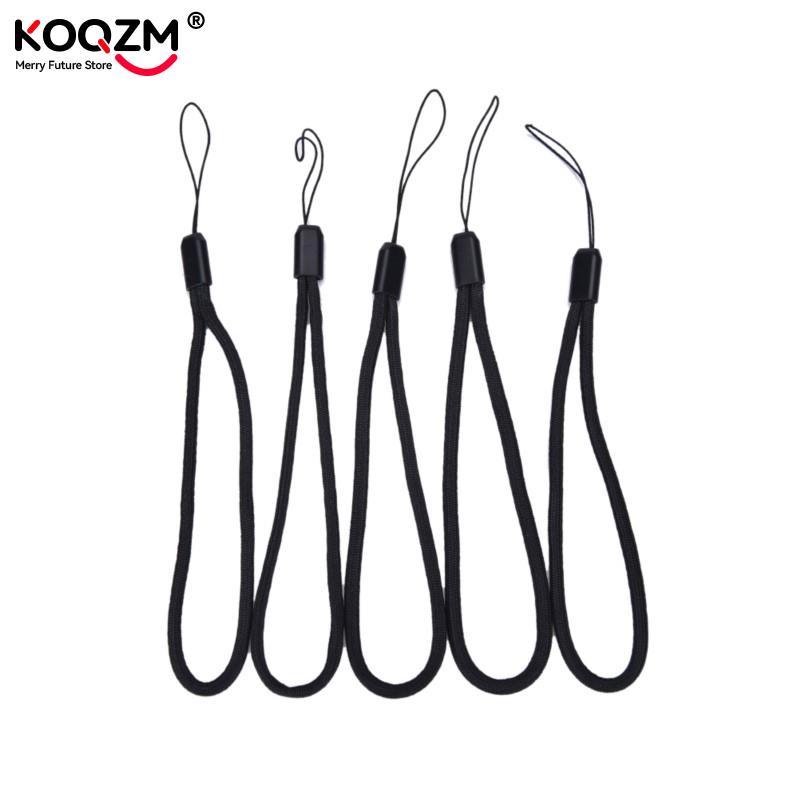 5pcs Nylon Hand Wrist Strap Lanyard For Camera Cell Phone For IPod USB Mp3 Mp4 Camera String Strap Black