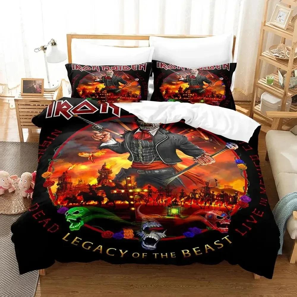 Комплект постельного белья Iron Heavy Metal Maidens, пододеяльник, комплект постельного белья, пододеяльник, наволочка, одеяло размера king-size, комплект постельного белья для мальчиков и взрослых