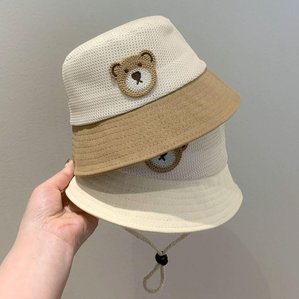 Cartoon Bear Children Sun Visor Hat Sun Protection Breathable Sunscreen Buckets Hat Uv Protection Sunshade Hat Summer