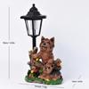 Realistic Resin Dog Garden Decoration with Solar Lighting Hand Painted Dog Figurine for Porch and Balcony Yard Ornament