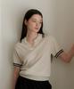 Вязаный свитер YUPPE Line Collar_Бежевый