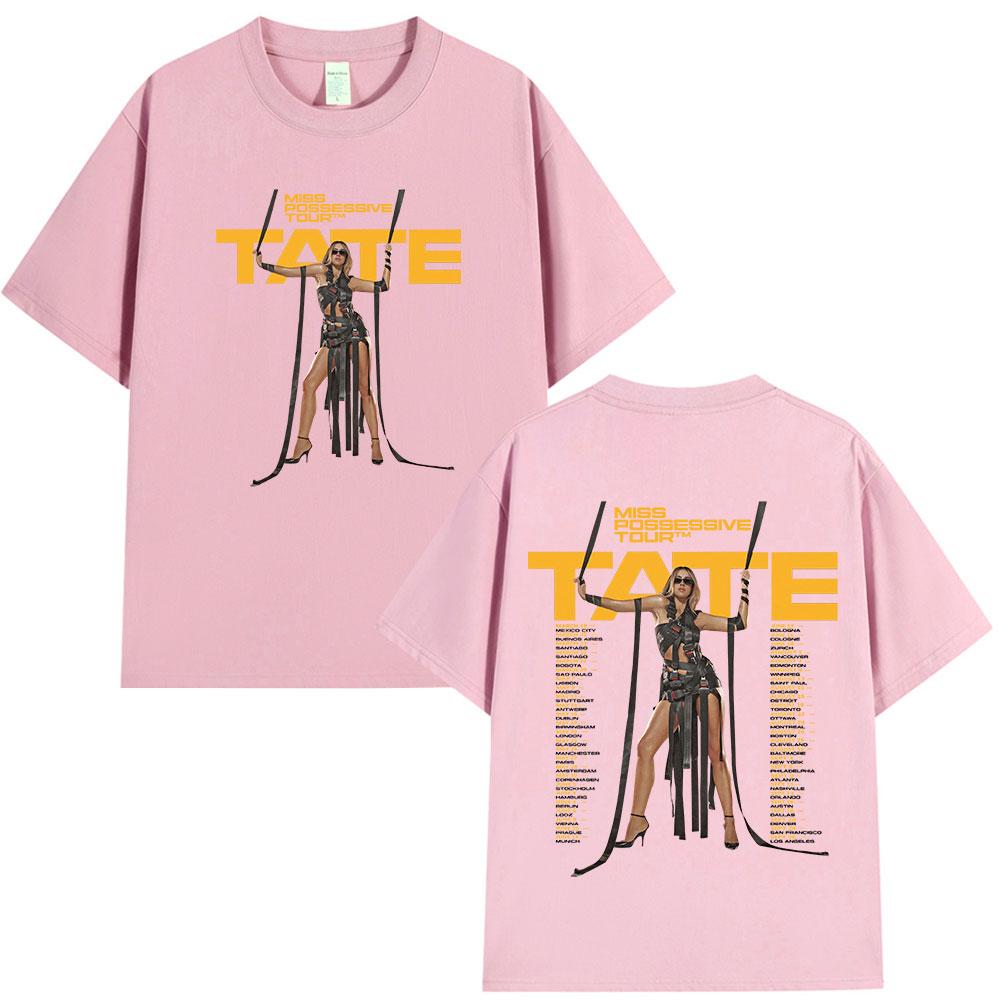 Tate McRae Miss Possessive Tour 2025 TShirts Unisex Unisex Harajuku ONeck Short Sleeve T Shirts Cotton Casual Tshirt Fans Gift